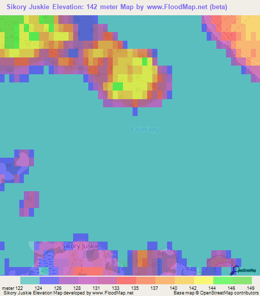 Sikory Juskie,Poland Elevation Map