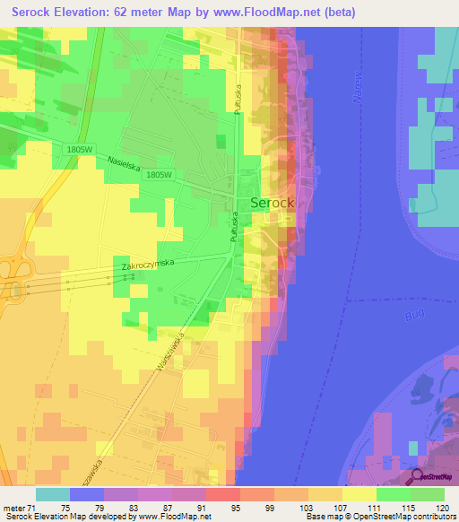 Serock,Poland Elevation Map