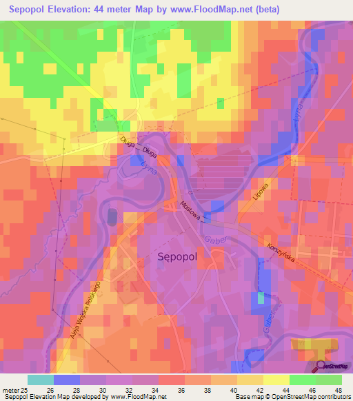 Sepopol,Poland Elevation Map
