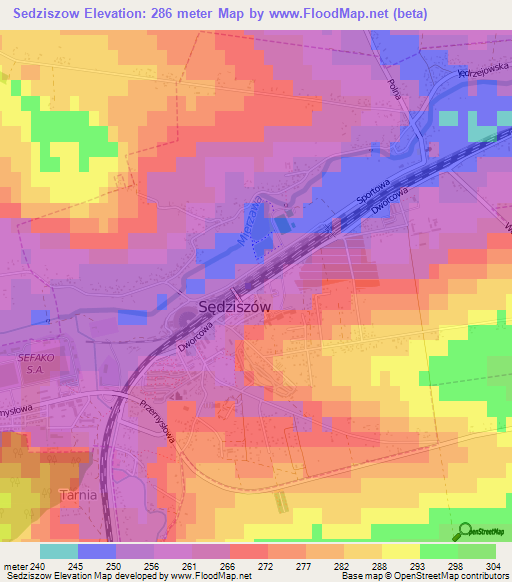 Sedziszow,Poland Elevation Map