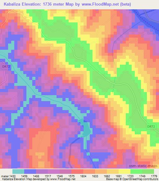Kabaliza,Rwanda Elevation Map
