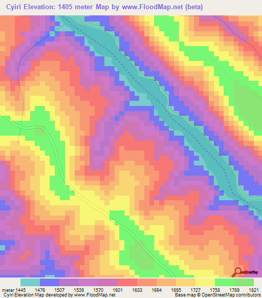 Cyiri,Rwanda Elevation Map