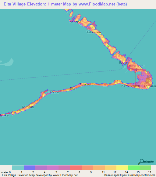 Eita Village,Kiribati Elevation Map