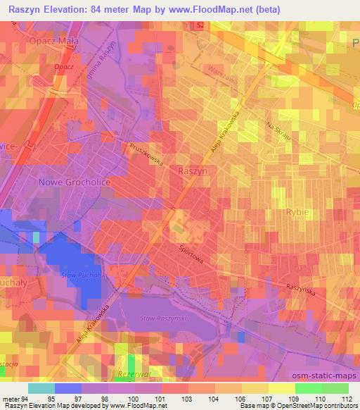 Raszyn,Poland Elevation Map