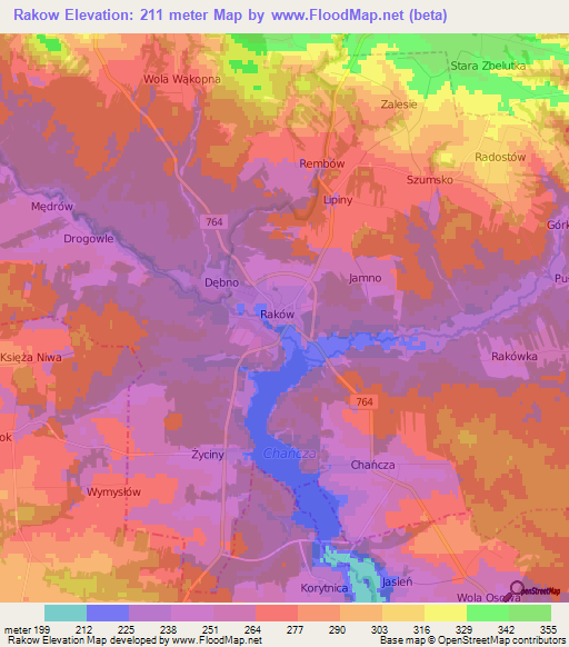 Rakow,Poland Elevation Map