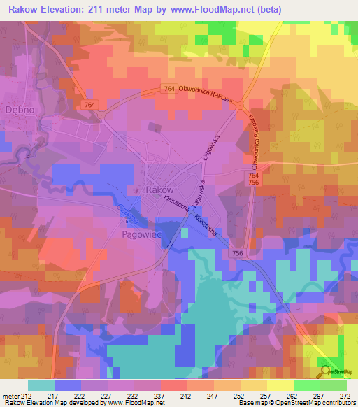 Rakow,Poland Elevation Map
