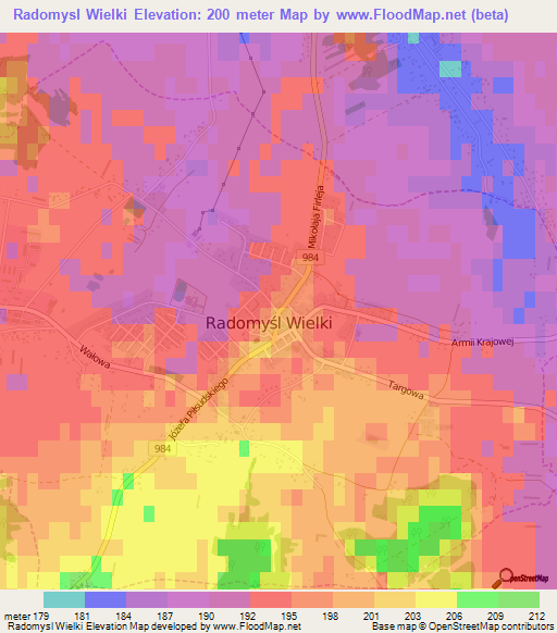 Radomysl Wielki,Poland Elevation Map