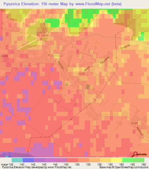 Pysznica,Poland Elevation Map