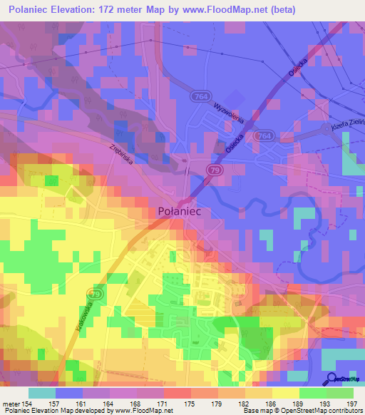 Polaniec,Poland Elevation Map
