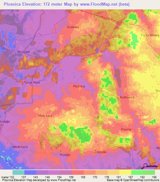 Plosnica,Poland Elevation Map