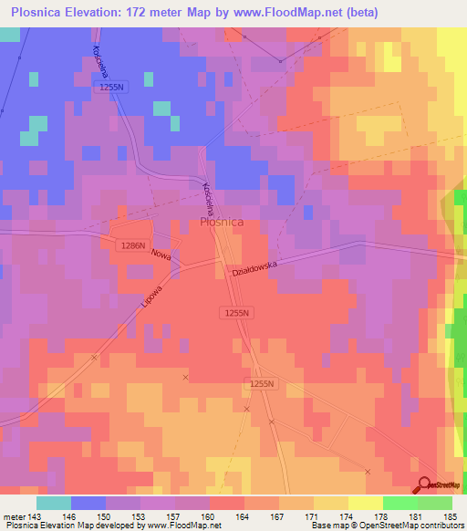 Plosnica,Poland Elevation Map