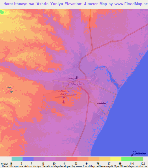 Harat Ithnayn wa `Ashrin Yuniyu,Yemen Elevation Map