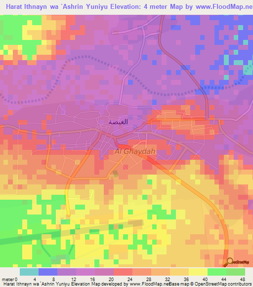 Harat Ithnayn wa `Ashrin Yuniyu,Yemen Elevation Map