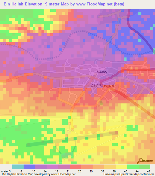 Bin Hajlah,Yemen Elevation Map