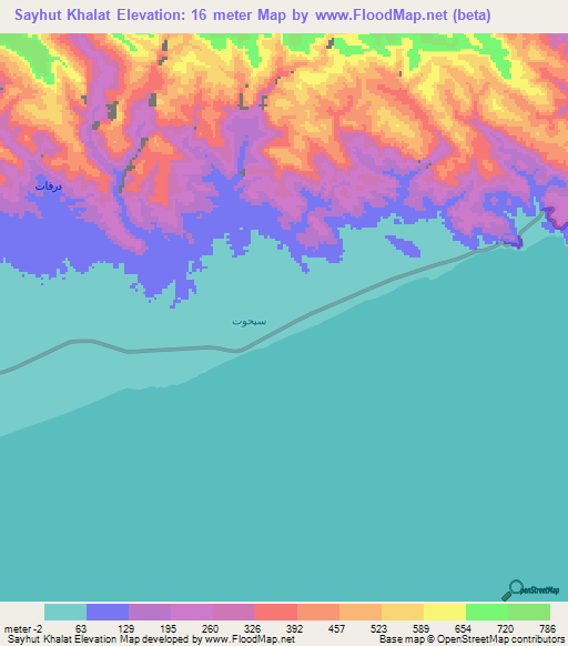 Sayhut Khalat,Yemen Elevation Map