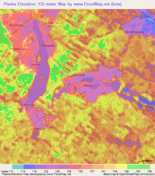 Plaska,Poland Elevation Map