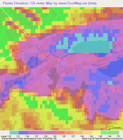 Plaska,Poland Elevation Map
