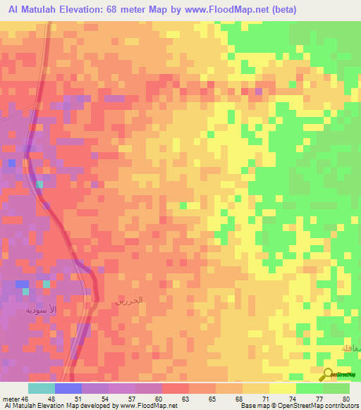 Al Matulah,Yemen Elevation Map