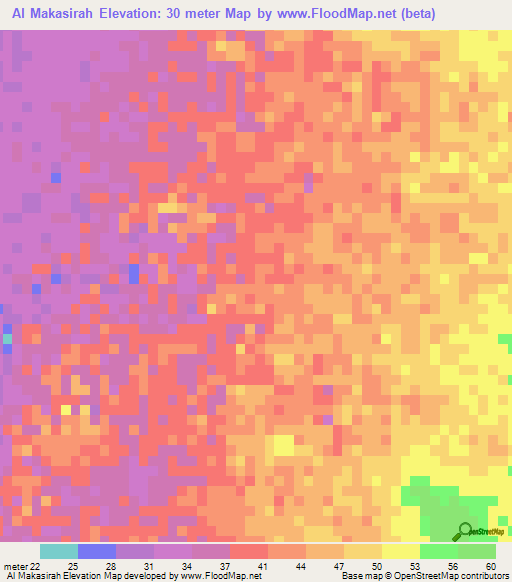 Al Makasirah,Yemen Elevation Map