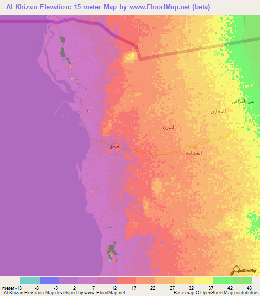 Al Khizan,Yemen Elevation Map
