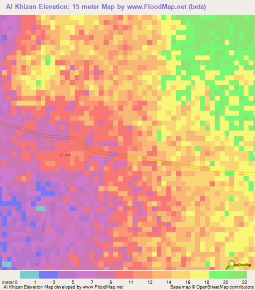 Al Khizan,Yemen Elevation Map