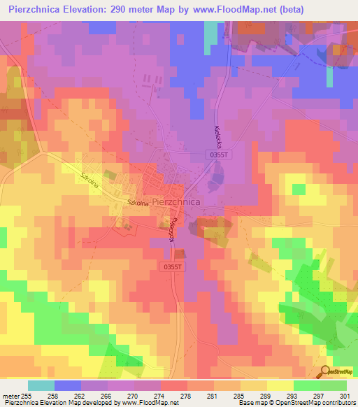 Pierzchnica,Poland Elevation Map
