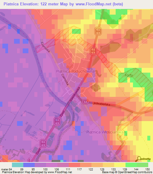 Piatnica,Poland Elevation Map
