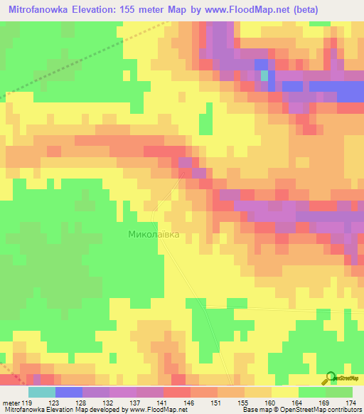 Mitrofanowka,Ukraine Elevation Map