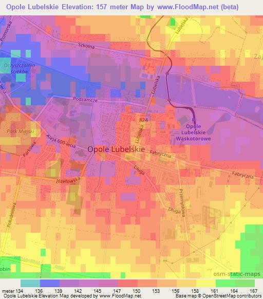 Opole Lubelskie,Poland Elevation Map