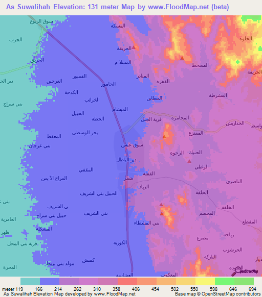 As Suwalihah,Yemen Elevation Map