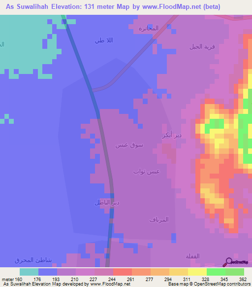 As Suwalihah,Yemen Elevation Map