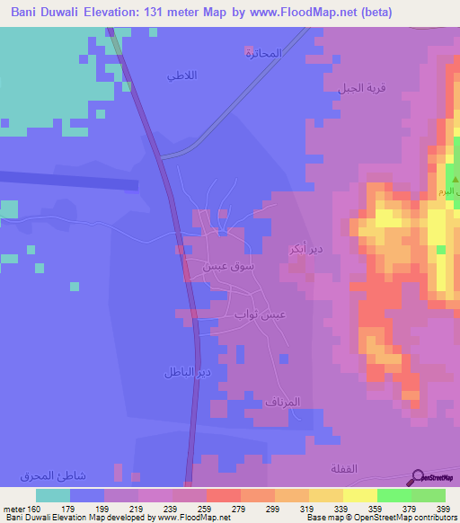 Bani Duwali,Yemen Elevation Map