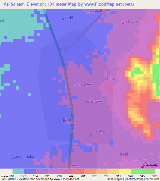 As Salatah,Yemen Elevation Map