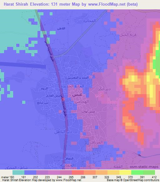 Harat Shirah,Yemen Elevation Map