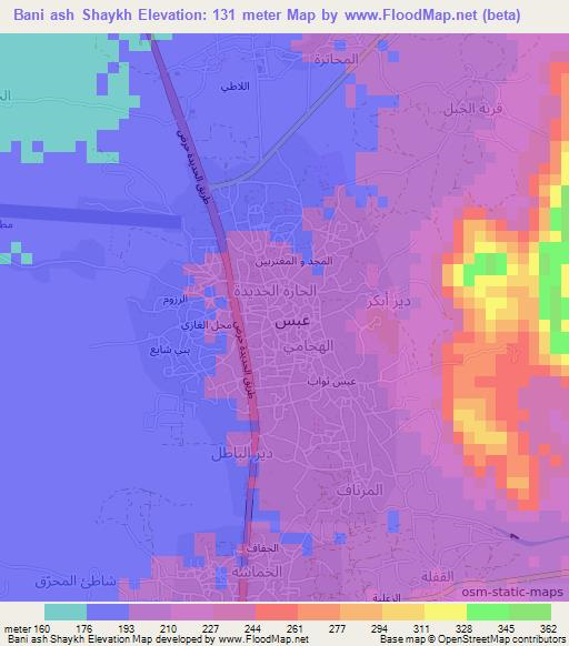 Bani ash Shaykh,Yemen Elevation Map