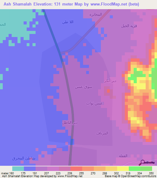 Ash Shamalah,Yemen Elevation Map