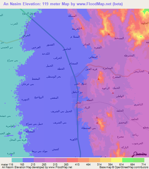 An Nasim,Yemen Elevation Map
