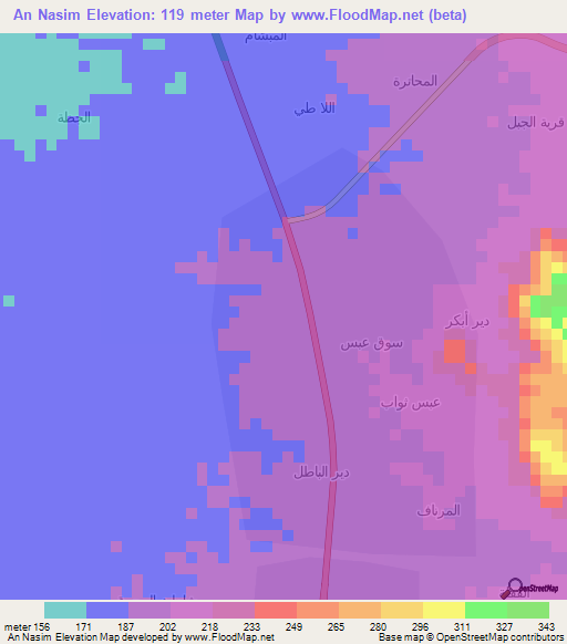 An Nasim,Yemen Elevation Map