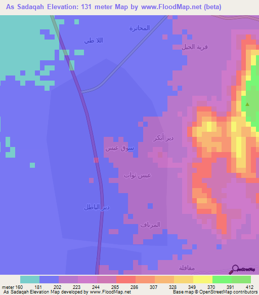 As Sadaqah,Yemen Elevation Map