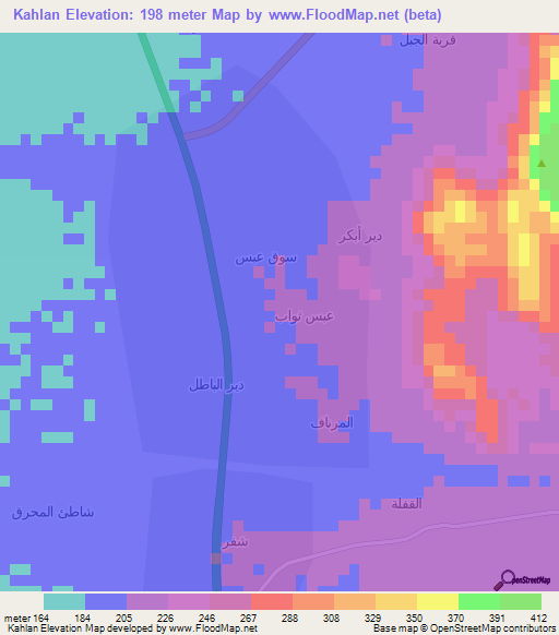 Kahlan,Yemen Elevation Map