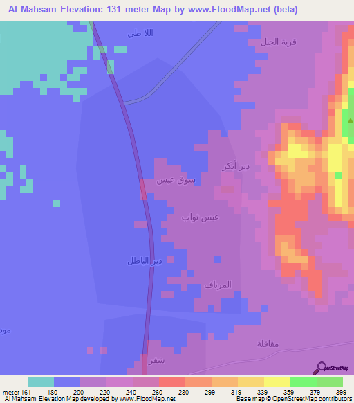 Al Mahsam,Yemen Elevation Map