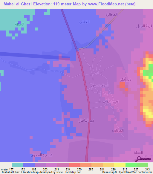 Mahal al Ghazi,Yemen Elevation Map