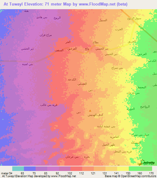 At Tuwayl,Yemen Elevation Map