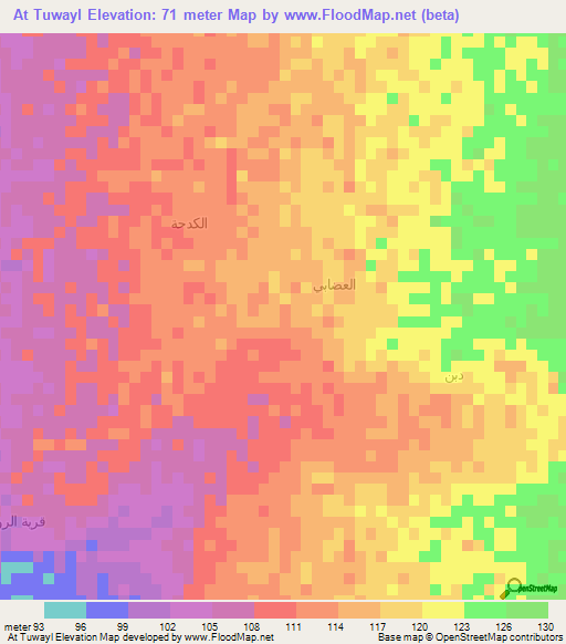 At Tuwayl,Yemen Elevation Map