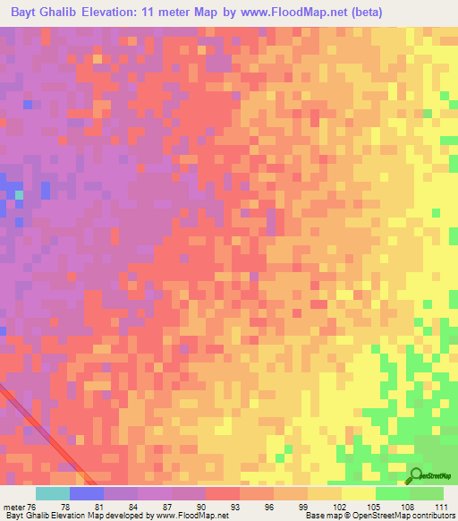 Bayt Ghalib,Yemen Elevation Map