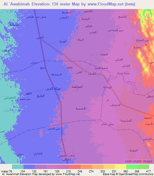 Al `Awahimah,Yemen Elevation Map