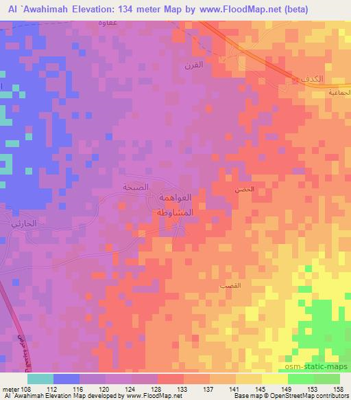 Al `Awahimah,Yemen Elevation Map
