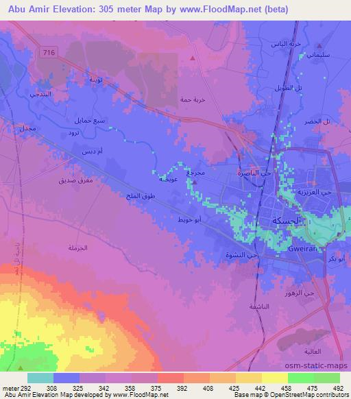 Abu Amir,Syria Elevation Map