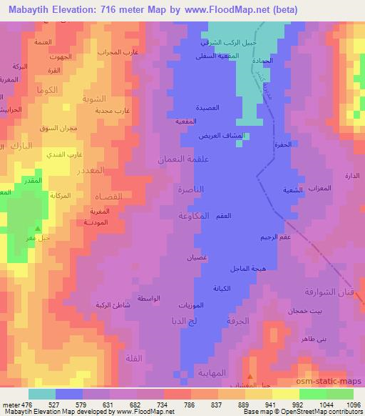Mabaytih,Yemen Elevation Map