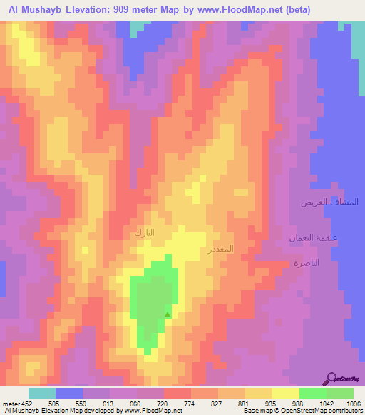 Al Mushayb,Yemen Elevation Map
